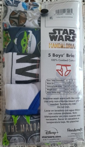 Five (5) Star Wars ~ The Mandalorian ~ Boy's Size 8 Briefs/Underwear ~ Cotton - Picture 6 of 7