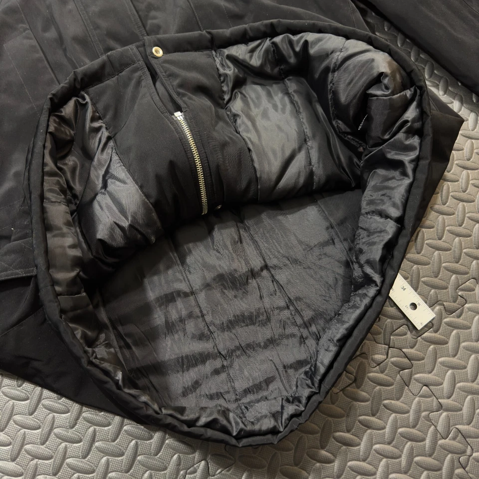 Chaqueta cortavientos Weather Tamer para mujer 1X capucha de piel sintética forrada negra cremallera completa Foto 4 de 4