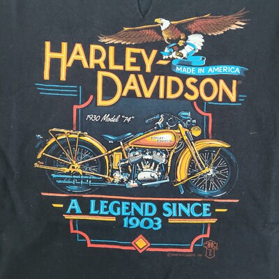 トップス Harley-Davidson 80s XL-size VTG 80s 1988 Harley Davidson A Legend Since 1903 Single