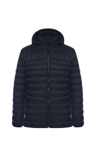 Chaqueta acolchada de nailon súper suave para hombre acolchada burbujas con capucha invierno con cremallera - Imagen 2 de 3