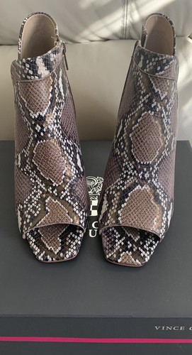 Vince Camuto BRONZE SNAKE PRINT LEATHER Fedrilla Open Toe Bootie.SZ:9.5 - Picture 10 of 12
