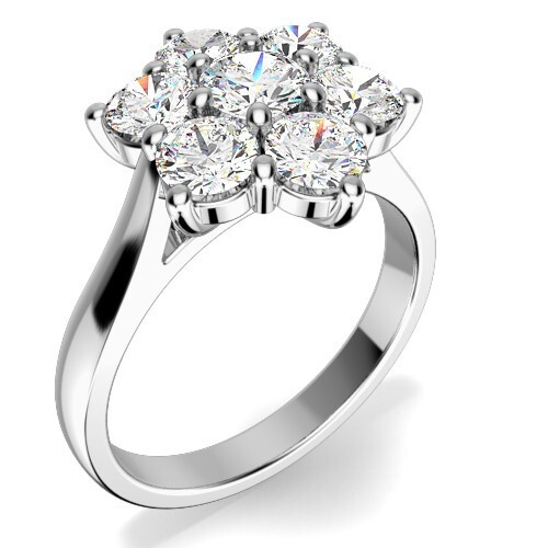 14K Weißgold Rundschliff Lab gezüchteter Moissanit Verlobungsring für Frauen - Bild 1 von 11