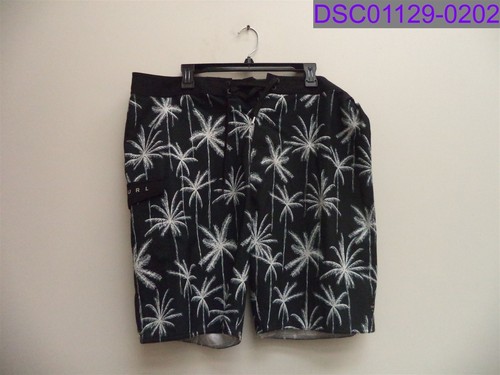 Men's Size 38 Rip Curl Mirage Palm Trip Hawaii Board Shorts Black White CB02G7 - Picture 1 of 5