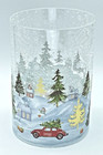 Yankee Candle Winter Buggy Crackle Glass Large Candle Tumbler Holder NIB