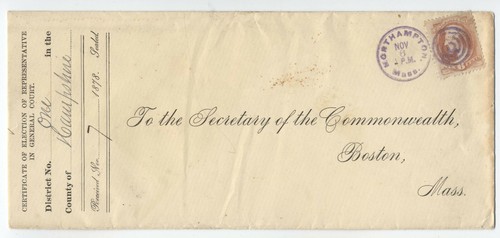 1878 6ct banknote #186 Northampton MA pretty cover [y3544] - Picture 1 of 3