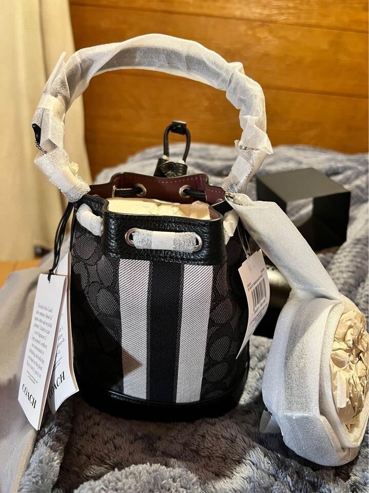 Coach C8322 Mini Dempsey Bucket Bag In Signature Jacquard