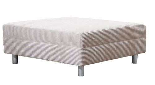 Wohnlandschaft Sofa Couch Ecksofa Eckcouch Cordstoff beige + Hocker Minsk R - Bild 6 von 8