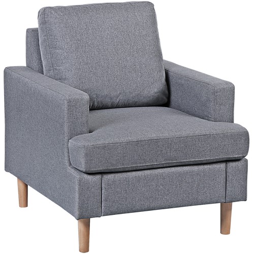Accent Chair Mid-Century Comfy Upholstered Lounge Arm Chair with Pillow Grey - Picture 8 of 9