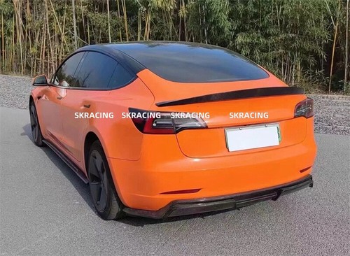 Kits de carrocería difusora trasera de fibra de carbono real para Tesla Model 3 2017-2023 - Imagen 10 de 18