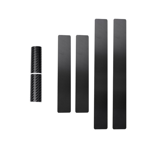 4pcs Carbon Fiber Car Door Plate Sill Scuff Cover Anti Scratch Sticker Protector - Picture 11 of 11