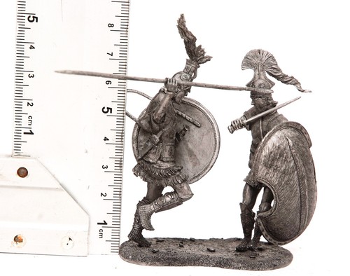 Tin 54mm Greece. Trojan War. Achilles vs. Hector 1240-1230 1:32 Scale Miniature - Picture 5 of 8