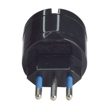 Adattatore Spina Elettrica 2P+T 10A con 1 Presa Schuko 16A / Italiano 250V Max