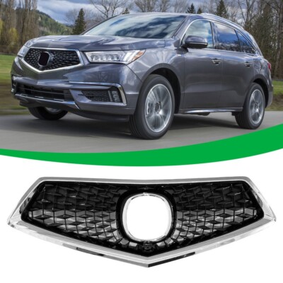 Soldes Grille centrale de pare choc avant noire et argentée compatible avec Acura MDX 2014-2019
