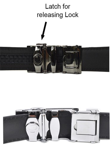 cinturón de cuero para hombre cinturón de bloqueo rápido cinturón de bloqueo automático vestido/cinturón casual a 50" - Imagen 64 de 121