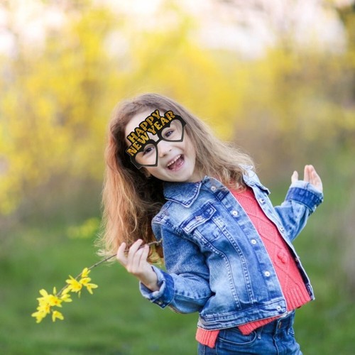 6pcs Prop Eyeglasses Eyeglasses Props New Year Glasses 2024 Paper Glasses - Bild 3 von 12