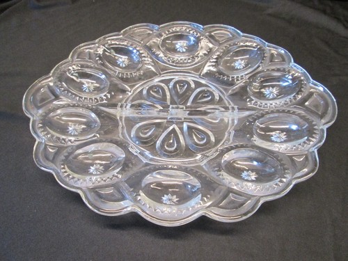 Mond und Stern Muster Glas Eierteller Platte KLAR Sterne LE Smith - Bild 1 von 9