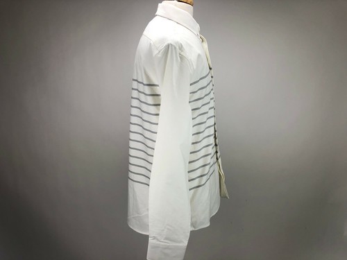 Five Four XL Gray Stripes Extra Large Button-Up Long Sleeve Casual Mens Shirt - Picture 4 of 7