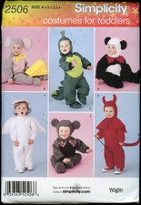 Kids Costumes -Dinosaur Devil Angel Mouse Panda+ - Sewing Pattern - sz 1/2-4
