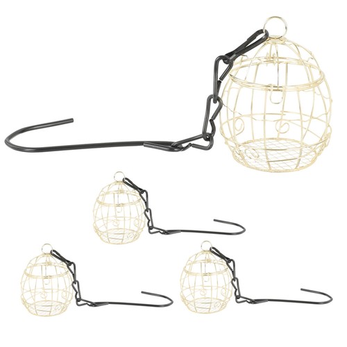 4pcs Outdoor Bird Feeder: vendu Metal Hanging Bird Food Container Decorative Iron