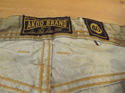 Vintage AKOO BRAND distressed JEANS hellbraun Gr. 40 W 5 Pocket - Bild 7 von 11