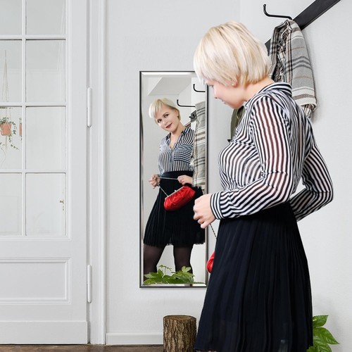 14x48 Inch Elegant Black Wall-Mounted Full-Length Mirror for Stylish Spaces - Picture 4 of 9