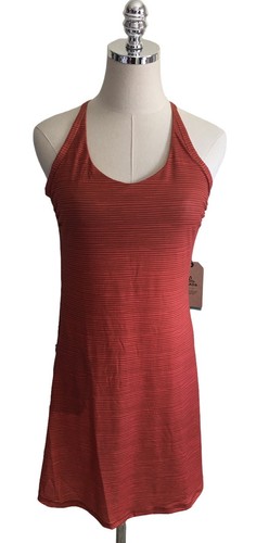 NEW Prana Orange Athletic Dress Womens Size Small Racerback Shelf Bra Hiking