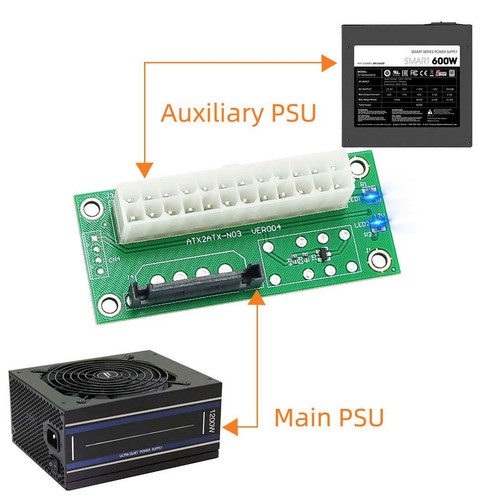 SATA Interface ATX Power Synchronizer Dual PSU Multiple Power Supply Adapter - Picture 5 of 5