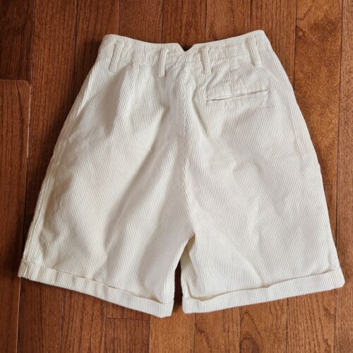 Vintage Ki-Ko-Mo Womens size 3/4 Ivory Wide-wale Corduroy Pleated Bermuda Shorts - Picture 2 of 13
