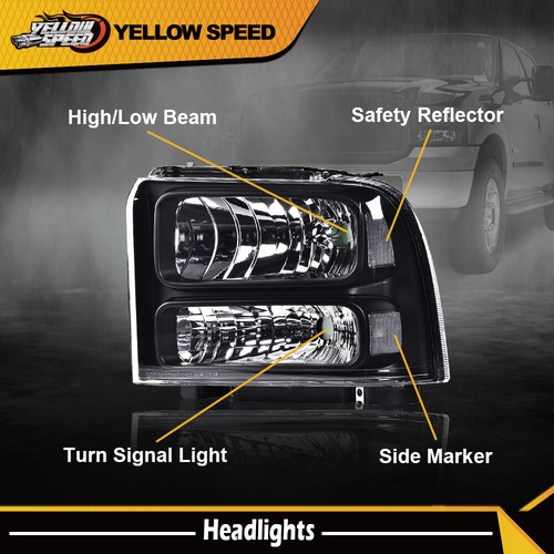 Faros aptos para 99-04 F250/F350/F450/F550 Super Duty/00-04 Ford Excursion - Imagen 3 de 12