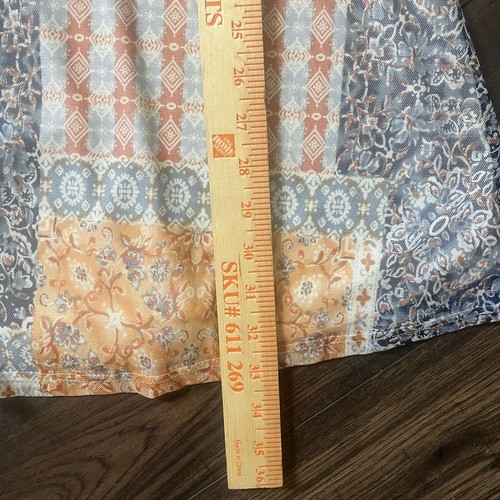 Mikey & Joey Boho Peasant Pastel Mixed Print Dress Blue Orange Medium NWT - Picture 6 of 7