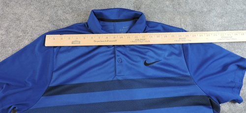 Nike Golf Mens XL Essentials Dri-Fit Double Stripe Blue Polo Shirt 929146-431 - Picture 7 of 12