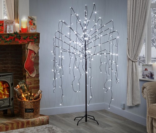 Weeping Willow or Fire Work Shape Tree w/Warm or Ice White LED's In/Outdoor Tree - Picture 10 of 54