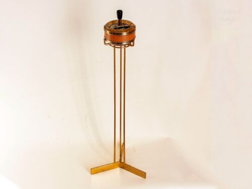 Wire Ashtray Stand 1970s Spinning Floor Standing Pedestal French Space Age