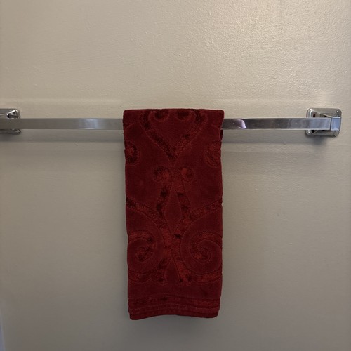 Vintage Karsten Terrisol 1980er Handtuch rot Plüsch Mid Century Badezimmer 29x18 Zoll - Bild 2 von 8