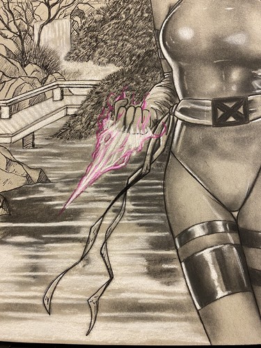 PSYLOCKE by Arsenio Echevarria Original Art Drawing X-Men 8.5x11( PRINT ) - Picture 3 of 4