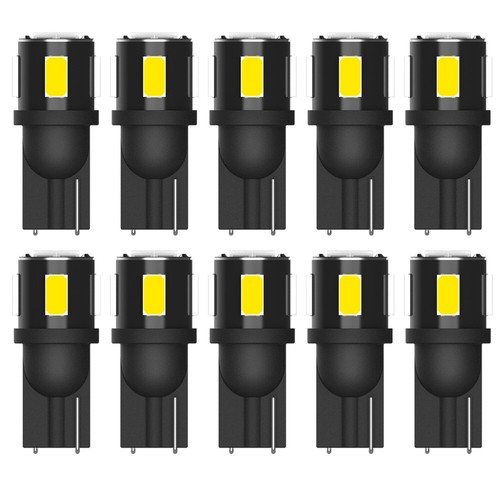 10X WHITE WATERPROOF BRIGHT LED T10 168 LIGHT 194 W5W 6smd BULB Globe Auxito 12V - Picture 9 of 9