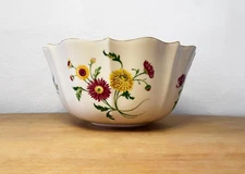 Vintage Lenox Fine China Chrysanthemum 9" Serving Bowl, Ivory and Floral
