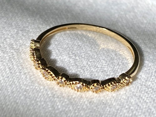 Size 7.5 Gold Stack Ring/ 18k Gold Filled Ring/ Stack Ring 1.4 Grams - Picture 5 of 9
