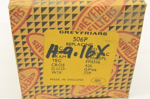 Oil Filter 506P Greyfriars for FORD Consul Zephyr 206E 4" x 3.5" 1956-1962 - Picture 3 of 4