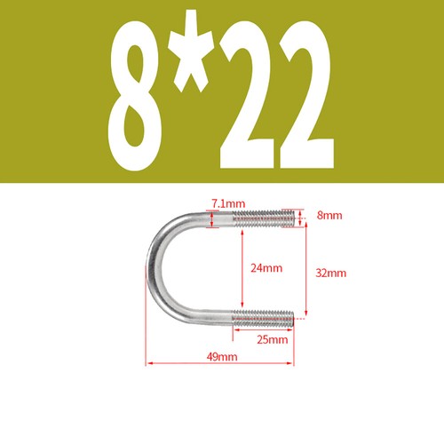 Rundbogen U-Bolzen U-Karten U-Bolzen M6 M8 M10 M12 A2 Edelstahl - Bild 20 von 55
