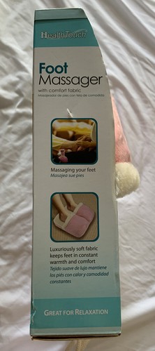 New Health Touch Pink Foot Massager Vibration Comfort Fabric Soft Cute Comfy - Picture 3 of 4