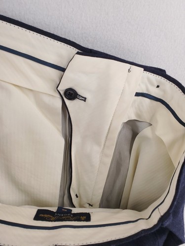 Brooks Brothers Pants Mens 36x29 Navy Blue Regent Merino Wool Flat Front Chino - Picture 8 of 15