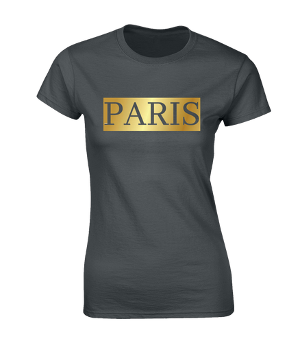 PARIS CITY GOLD LADIES T SHIRT COOL CHIC FASHION CUTE TOP MODERN SUMMER LOVE - Picture 3 of 12