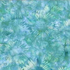 Hoffman Batiks Fabric - Bali Batik - Seafoam Sunflower  #V2546-79