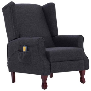 Fauteuil électrique de massage confort relaxant massant détente gris foncé tiss