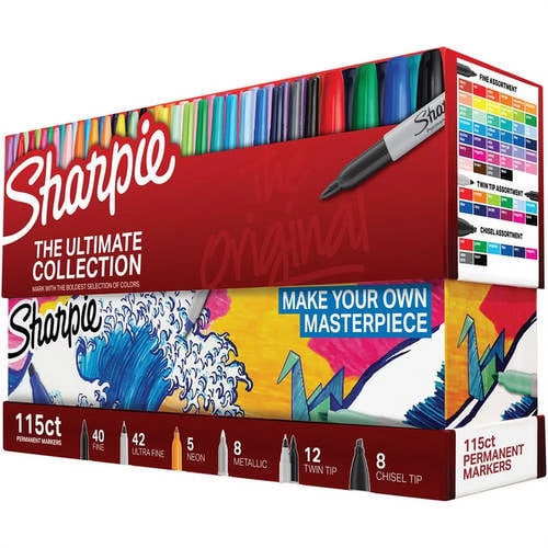 Sharpie Permanent Markers Ultimate Collection, Assorted Tips and Colors, 115 Cou - Picture 4 of 12