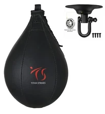TS Boxing Speed Bag with Swivel MMA Leather Seed Ball Muay Thai Punching Bag