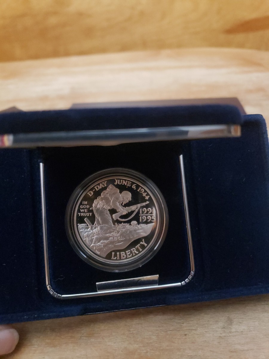 World War II 50th Anniversary $1 Silver Dollar Proof Coin w