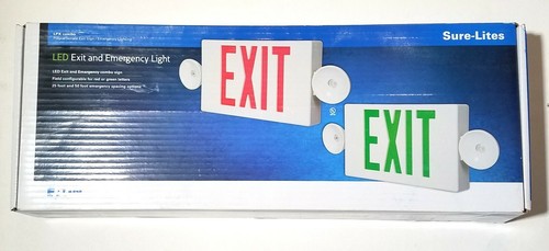 Sure Lites LPXC25BKSD LED Notlicht Ausgangsschild Combo Selbstdiagnose schwarz - Bild 6 von 10