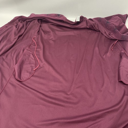 Vanity Fair Robe Large Fleece Pockets  Purple Embroidery Belted Vintage Belt USA - Picture 10 of 14